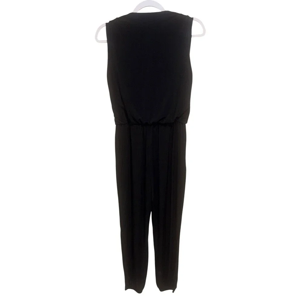 NWT Michael Kors Michael Black Sleeveless Surplice Jumpsuit Women’s S Small $130
